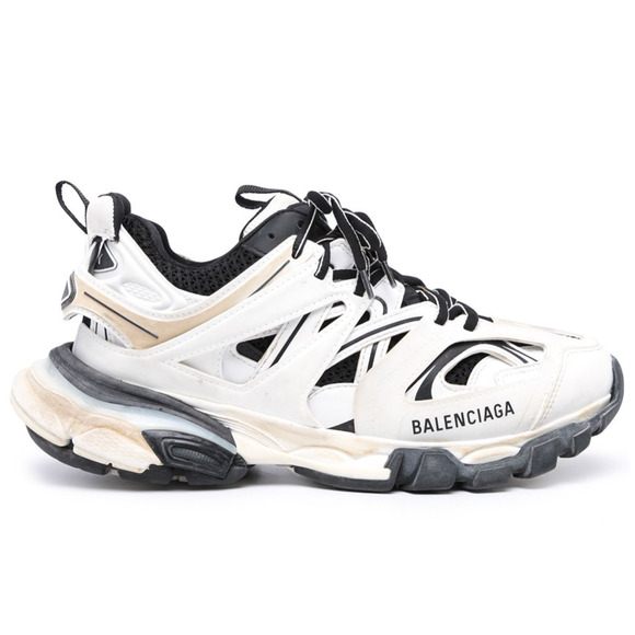 Balenciaga Track Sneaker Black White Distress Worn Out Platform Flat Trainer 41 - Picture 1 of 8